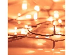 Cordão de luzes 400 LED 40 m 8 efeitos iluminação branco quente