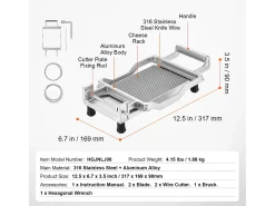 Cortadeira SucceBuy de Queijo 1cm e 2 cm, Fio, Queijo, Cozinha, 0 V, Liga de Alumínio, Prata