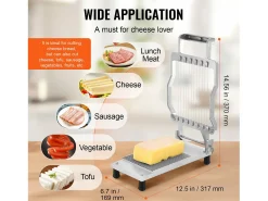 Cortadeira SucceBuy de Queijo 1cm e 2 cm, Fio, Queijo, Cozinha, 0 V, Liga de Alumínio, Prata