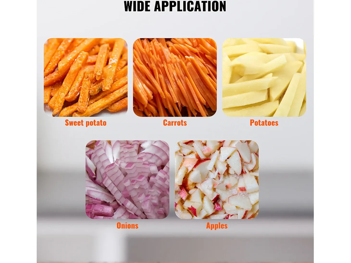 Cortador de Batatas, SucceBuy Cortador de Legumes Comercial, Cortador de Frutas e Alimentos de 1,3 cm, Picador