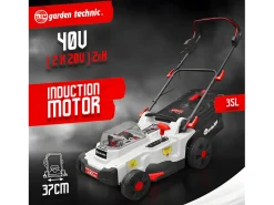 Corta-relvas Recarregável 40V 37cm - Baterias de Lítio Incluídas - Elem Garden