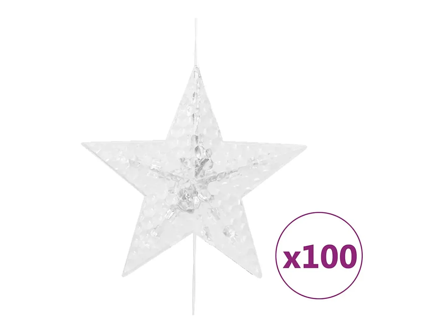 Cortina de iluminação c/ estrelas 500 luzes LED 8 funções azul