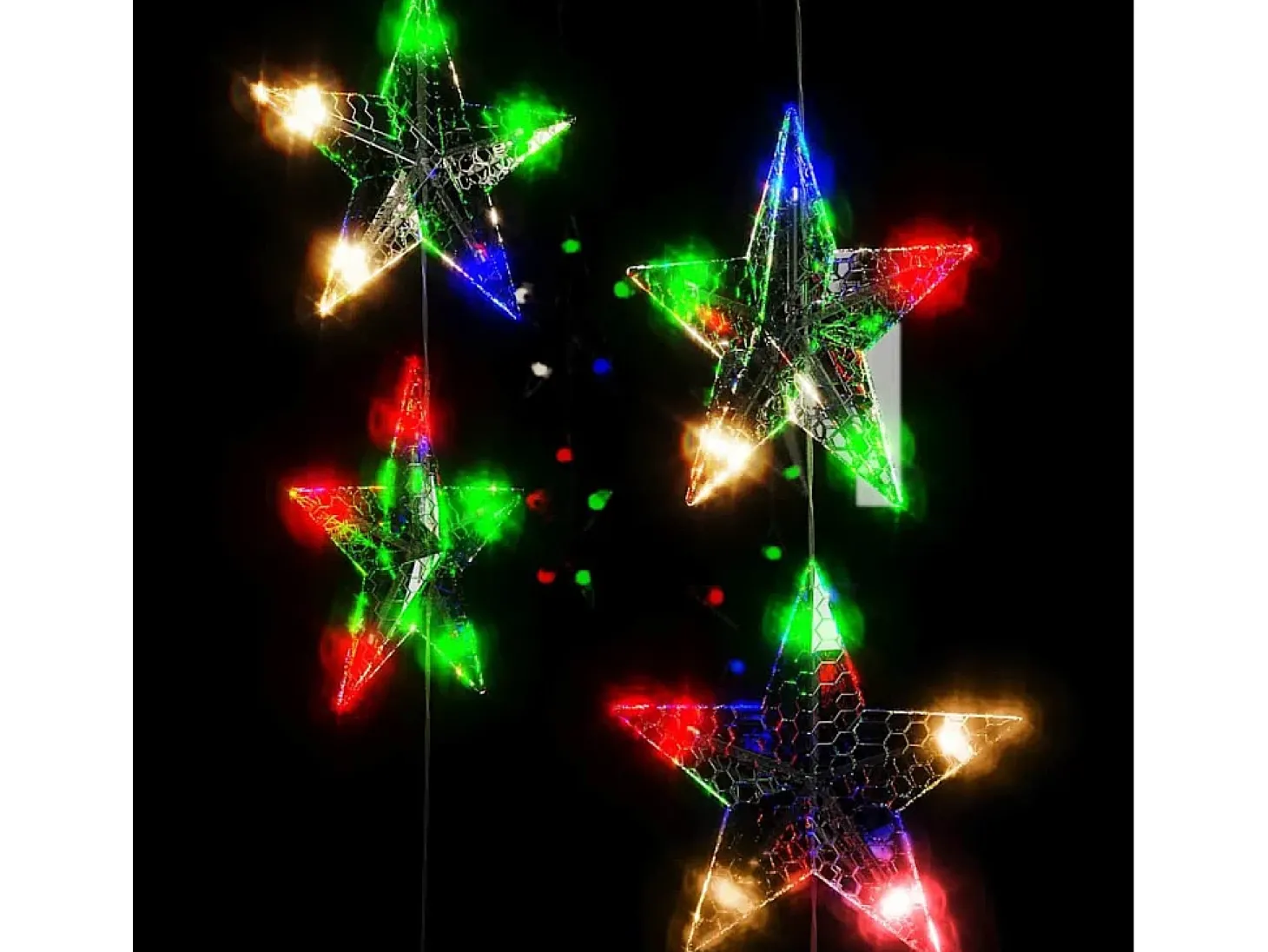 Cortina de iluminação c/ estrelas 500 LEDs 8 funções colorido