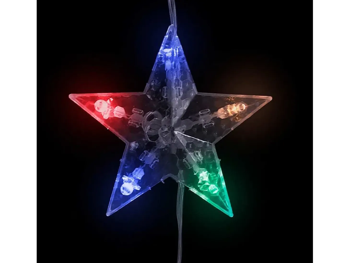 Cortina de iluminação c/ estrelas 500 LEDs 8 funções colorido
