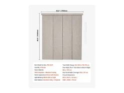 Cortina de Painéis SucceBuy Verticais em Trilho 116-218 cm de Largura, Painéis Japoneses Ajustáveis até 243 cm de Altura, Ideal para Portas Deslizantes