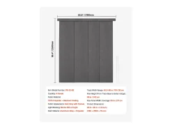 Cortina de Painéis SucceBuy Blackout Verticais em Trilho 116-218 cm de Largura, Painel Japonês Ajustável até 243 cm de Altura, Ideal para Portas Deslizantes