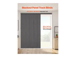 Cortina de Painéis SucceBuy Blackout Verticais em Trilho 116-218 cm de Largura, Painel Japonês Ajustável até 243 cm de Altura, Ideal para Portas Deslizantes
