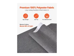 Cortina de Painéis SucceBuy Blackout Verticais em Trilho 116-218 cm de Largura, Painel Japonês Ajustável até 243 cm de Altura, Ideal para Portas Deslizantes