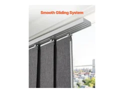 Cortina de Painéis SucceBuy Blackout Verticais em Trilho 116-218 cm de Largura, Painel Japonês Ajustável até 243 cm de Altura, Ideal para Portas Deslizantes