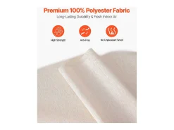Cortina de Painéis SucceBuy em Trilho Extensível, 116-218 cm de Largura, Painel Japonês Vertical Ajustável até 243 cm de Altura, Castanho Claro