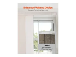 Cortina de Painéis SucceBuy em Trilho Extensível, 116-218 cm de Largura, Painel Japonês Vertical Ajustável até 243 cm de Altura, Castanho Claro