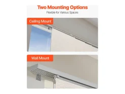 Cortina de Painéis SucceBuy em Trilho Extensível, 116-218 cm de Largura, Painel Japonês Vertical Ajustável até 243 cm de Altura, Castanho Claro