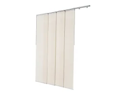 Cortina de Painéis SucceBuy em Trilho Extensível, 116-218 cm de Largura, Painel Japonês Vertical Ajustável até 243 cm de Altura, Castanho Claro