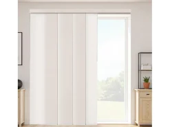 Cortina de Painéis SucceBuy em Trilho Extensível, 116-218 cm de Largura, Painel Japonês Vertical Ajustável até 243 cm de Altura, Castanho Claro
