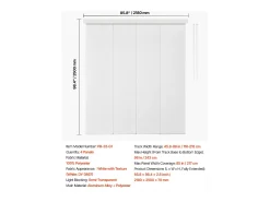 Cortina de Painéis SucceBuy com Trilhos Extensíveis de 116 cm a 218 cm (Largura), Cortinas Cortáveis Individualmente até uma Altura de 243 cm