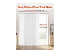 Cortina de Painéis SucceBuy com Trilhos Extensíveis de 116 cm a 218 cm (Largura), Cortinas Cortáveis Individualmente até uma Altura de 243 cm