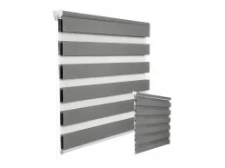 Cortina de rolo com padrão zebra para uso dia e noite para janelas translúcidas ou blackout com aparência de madeira 70x150cm cinza 19_0000812