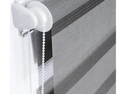 Cortina de rolo com padrão zebra para uso dia e noite para janelas translúcidas ou blackout com aparência de madeira 70x150cm cinza 19_0000812