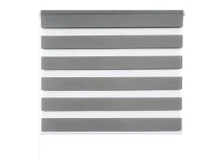Cortina de rolo com padrão zebra para uso dia e noite para janelas translúcidas ou blackout com aparência de madeira 70x150cm cinza 19_0000812