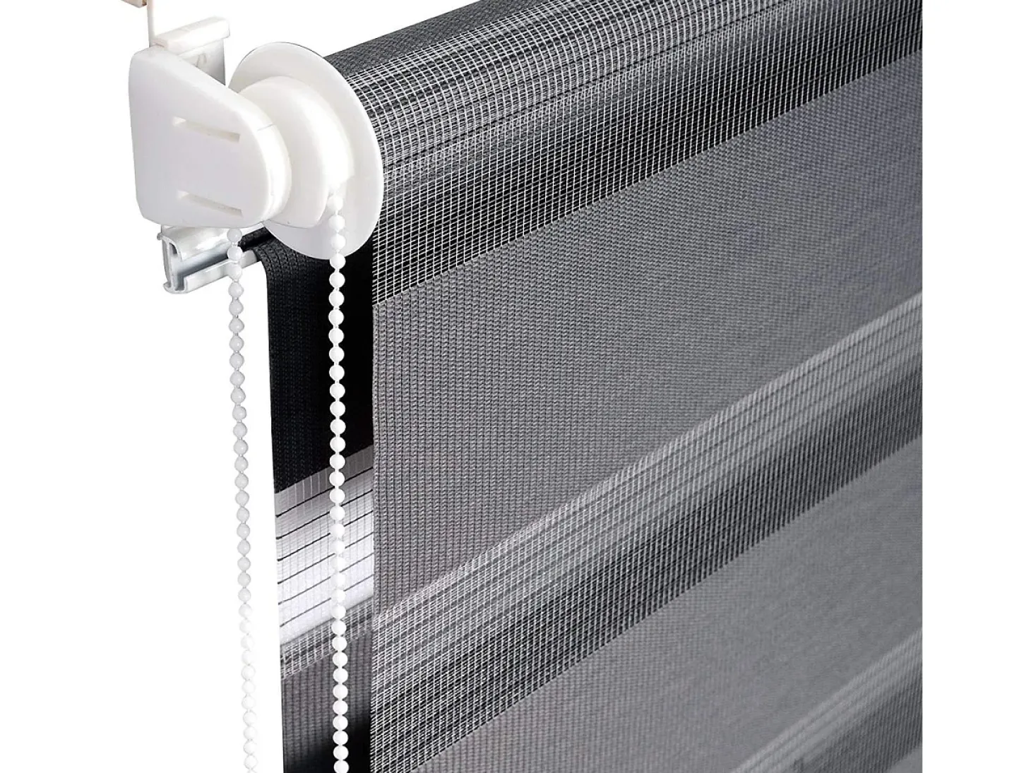 Cortina de rolo Zebra dia e noite rolo de camada dupla 45x150cm cinza escuro 19_0000856