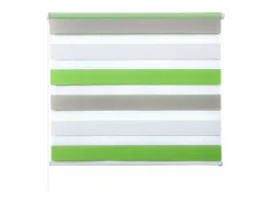 Cortina de rolo Zebra dia e noite camada dupla 45x150 cm branca verde cinza 19_0000858
