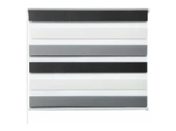 Cortina de rolo Zebra dia e noite rolo de camada dupla 90x150cm branca cinza antracite 19_0000859