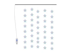Cortina iluminação c/ estrelas 200 LEDs 8 funções colorido