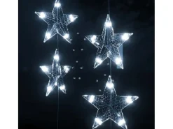 Cortina iluminação c/ estrelas 500 LEDs 8 funções branco frio