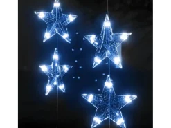 Cortina iluminação c/ estrelas 200 LEDs 8 funções azul