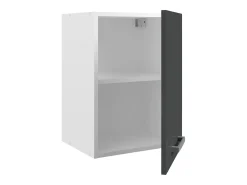 Cozinha completa - Com bancada de trabalho 240 cm - Cinza brilhante e Branco - TRATTORIA