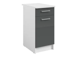 Cozinha completa - Com bancada de trabalho 240 cm - Cinza brilhante e Branco - TRATTORIA