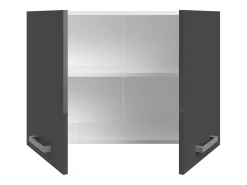 Cozinha completa - Com bancada de trabalho 240 cm - Cinza brilhante e Branco - TRATTORIA