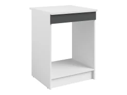 Cozinha completa - Com bancada de trabalho 240 cm - Cinza brilhante e Branco - TRATTORIA
