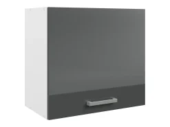 Cozinha completa - Com bancada de trabalho 240 cm - Cinza brilhante e Branco - TRATTORIA