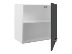 Cozinha completa - Com bancada de trabalho 240 cm - Cinza brilhante e Branco - TRATTORIA
