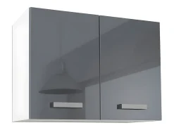 Cozinha completa - Com tampo de trabalho C180 cm - Cinza brilhante e Branco - TRATTORIA