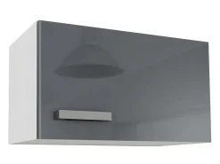 Cozinha completa - Com tampo de trabalho C180 cm - Cinza brilhante e Branco - TRATTORIA