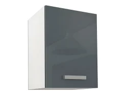 Cozinha completa - Com tampo de trabalho C180 cm - Cinza brilhante e Branco - TRATTORIA