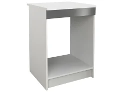 Cozinha completa - Com tampo de trabalho C180 cm - Cinza brilhante e Branco - TRATTORIA