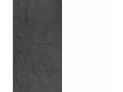 Cozinha completa Dceccaron, Conjunto com despensa, Armário de cozinha, Kit de bloco linear, 100% Fabricado em Itália, 255x60h85 cm, Branco brilhante e ardósia