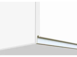 Cozinha completa Dceccaron, Conjunto com despensa, Armário de cozinha, Kit de bloco linear, 100% Fabricado em Itália, 255x60h85 cm, Branco brilhante e carvalho