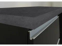 Cozinha completa Dcelient, Conjunto com despensa, Armário de cozinha, Kit de bloco linear, 100% Fabricado em Itália, 255x60h85 cm, Antracite e Ardósia