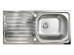 Cozinha completa Dcelient, Conjunto com despensa, Armário de cozinha, Kit de bloco linear, 100% Made in Italy, 255x60h85 cm, Branco brilhante e ardósia