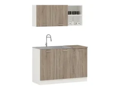 Cozinha Completa haaus Ara, Carvalho Sonoma Escuro/Branco, L 120 cm