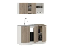 Cozinha Completa haaus Ara, Carvalho Sonoma Escuro/Branco, L 120 cm