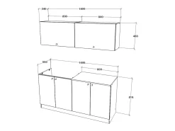 Cozinha Equipada haaus Alegra, Branco, L 160 cm