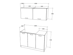 Cozinha Equipada haaus Taco, Branco, L 120 cm