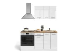 Cozinha individual branco alto brilho/branco 160x46x81.6 r-line