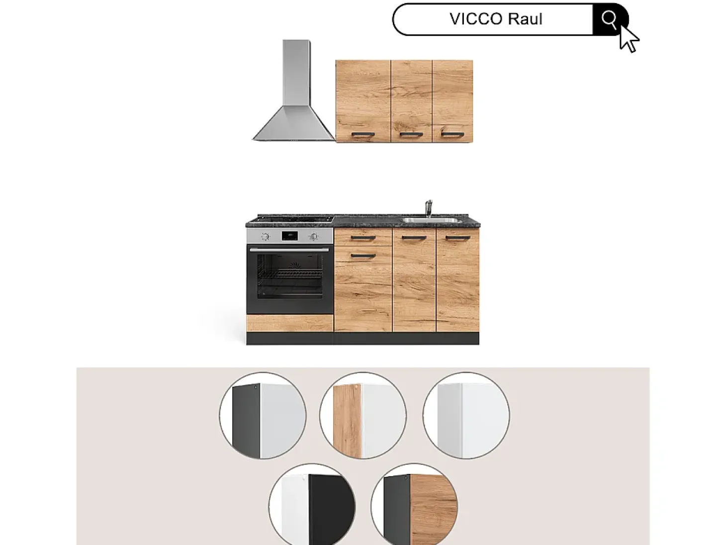 Cozinha individual branco alto brilho/carvalho goldkraft 160x46x81.6 r-line