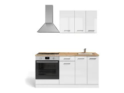 Cozinha individual branco alto brilho/branco 160x46x81.6 r-line